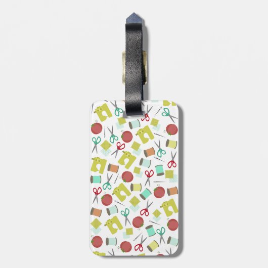 レトロの裁縫のテーマの荷物のラベル ラゲッジタグ (裏面縦)