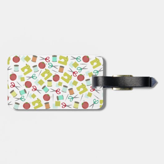 レトロの裁縫のテーマの荷物のラベル ラゲッジタグ (裏面横)