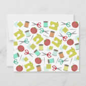 レトロの裁縫テーマの平らなNotecards ノートカード (裏面)