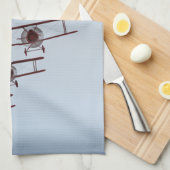 レトロの複葉機 キッチンタオル (四つ折り)