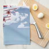 レトロの複葉機 キッチンタオル (四つ折り)