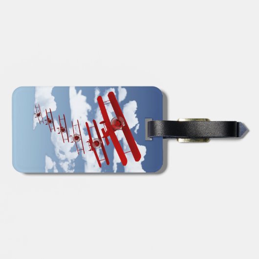 レトロの複葉機 ラゲッジタグ (裏面横)