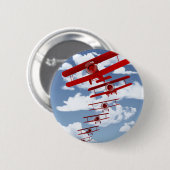 レトロの複葉機 缶バッジ (正面&裏面)