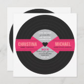 レトロの記録的な招待状 招待状 (正面/裏面)