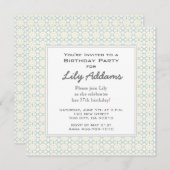 レトロの誕生日のパーティの招待状-ライム 招待状 (正面/裏面)