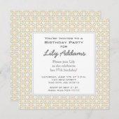レトロの誕生日のパーティの招待状-金ゴールド 招待状 (正面/裏面)