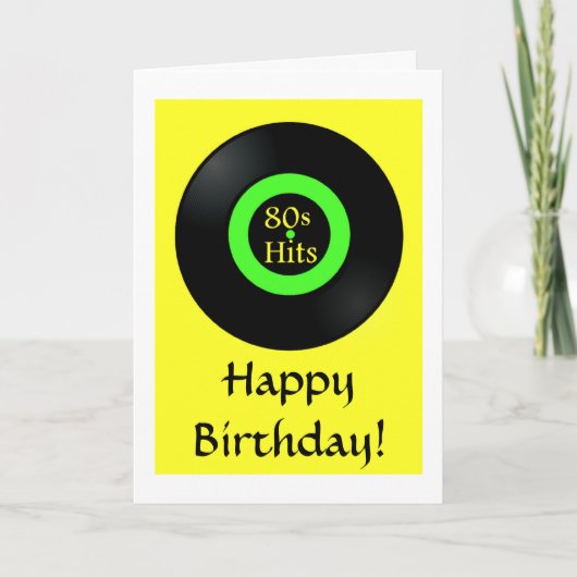 レトロの誕生日カードハッピーバースデー(レコード付き) カード (正面)