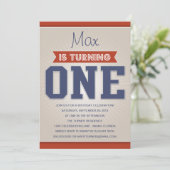 レトロの誕生日%PIPE%の最初誕生日の招待状 招待状 (スタンド正面)