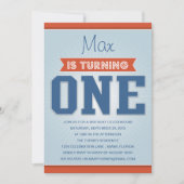 レトロの誕生日%PIPE%の最初誕生日の招待状 招待状 (正面)