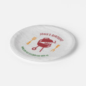 レトロの誕生日BBQの紙皿 ペーパープレート (アングル)