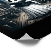 レトロの読幽霊ライブラリHalloween Librarian Bo ポスター (角)