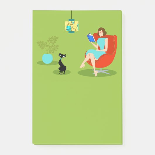 レトロの読書女性のポスト・イット ポストイット (正面)