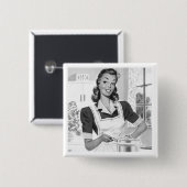 レトロの調理師 缶バッジ (正面&裏面)