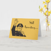 レトロの警官が今も甘い記念日を逮捕 カード (黄色い花)