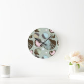 レトロの貝殻パターン ラウンド壁時計 (ホーム)