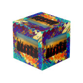 レトロの質の抽象デザイン フォトキューブ (裏面アングル)