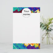 レトロの質の抽象デザイン 便箋 (スタンド正面)