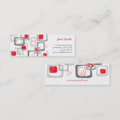 レトロの赤いさくらんぼはテンプレートのプロフィールカードを平方します スキニー名刺 (正面/裏面)