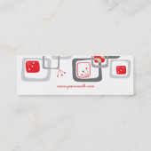 レトロの赤いさくらんぼはテンプレートのプロフィールカードを平方します スキニー名刺 (裏面)