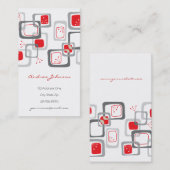 レトロの赤いさくらんぼは素晴しくファンキーなプロフィールカードを平方します 名刺 (正面/裏面)