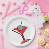 レトロの赤いマルティーニ ペーパープレート (パーティー)