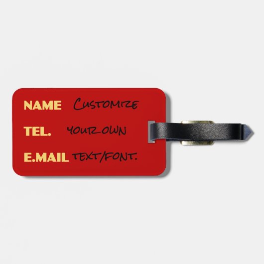 レトロの赤いロンドンの二重デッカーバスを個人化して下さい ラゲッジタグ (裏面横)