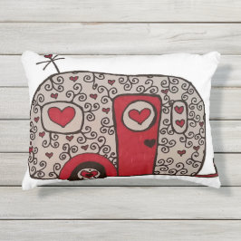 レトロの赤い白黒Glamper アウトドアクッション