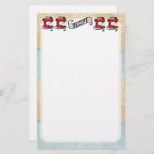 レトロの赤い立場のミキサーのレシピカード文房具 便箋 (正面/裏面)