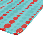 レトロの赤およびターコイズの点のまな板 カッティングボード (角)