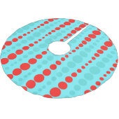 レトロの赤およびターコイズの点のクリスマスツリーのスカート ブラッシュドポリエステルツリースカート (アングル)