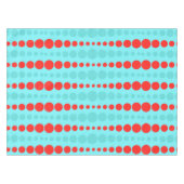 レトロの赤およびターコイズの点のテーブルクロス テーブルクロス (正面(横))