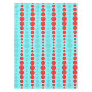 レトロの赤およびターコイズの点のテーブルクロス テーブルクロス