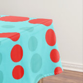 レトロの赤およびターコイズの点のテーブルクロス テーブルクロス (インサイチュ)