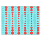 レトロの赤およびターコイズの点のテーブルクロス テーブルクロス (正面(横))