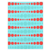 レトロの赤およびターコイズの点のテーブルクロス テーブルクロス (正面)