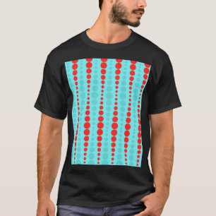 レトロの赤およびターコイズの点のTシャツ Tシャツ