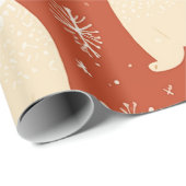 「レトロの赤と白クリスマスベアと木 ラッピングペーパー (ロールコーナー)