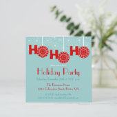 レトロの赤のHo Ho Ho休日のパーティの招待状 招待状 (スタンド正面)