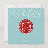 レトロの赤のHo Ho Ho休日のパーティの招待状 招待状 (裏面)