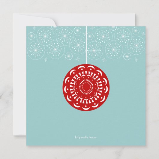 レトロの赤のHo Ho Ho休日のパーティの招待状 招待状 (裏面)