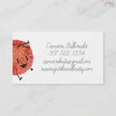 レトロの走り書きヤーンの編み物針の名刺 名刺 (裏面)