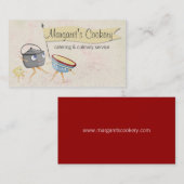 レトロの踊りの料理のポットの道具名刺 名刺 (正面/裏面)