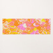 レトロの輝き:イエローオレンジ&ピンクグラフィティ ヨガマット (裏面(横))