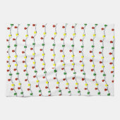 レトロの輝カラフルくクリスマスライト キッチンタオル (横)