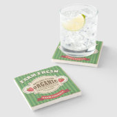 レトロの農場新しいポスターデザイン ストーンコースター (横)