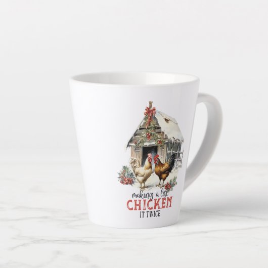 レトロの農家がリージチキンを作るのは2倍 カフェラテマグ (右アングル)