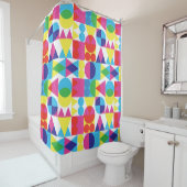 レトロの透明な図形の背景 シャワーカーテン (インサイチュ)
