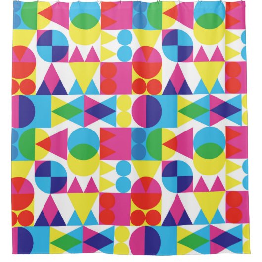 レトロの透明な図形の背景 シャワーカーテン (正面)