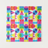 レトロの透明な図形の背景 タペストリー (正面(横))