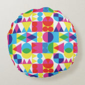 レトロの透明な図形の背景 ラウンドクッション (裏面)